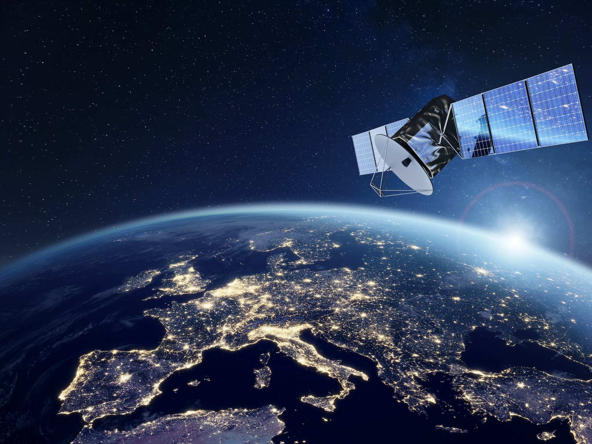 Satellite over earth Celestia-STS C-STS